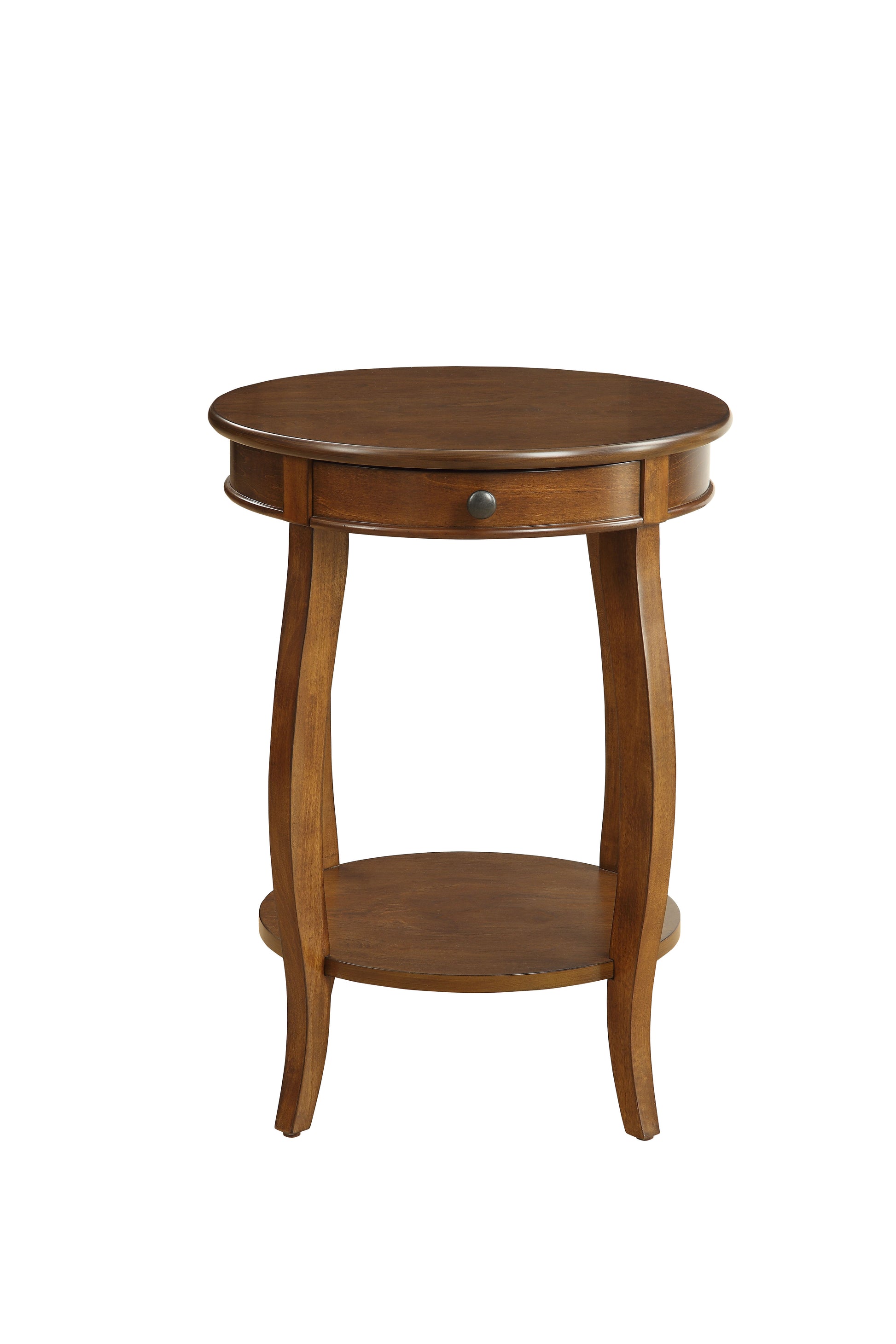 Alysa Walnut Finish Accent Table Walnut Synthetic Wood
