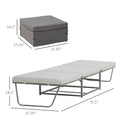 Homcom 2 In 1 Convertible Guest Sleeper Bed, Foldable Ottoman With Thick Padded Foam For Small Room, Living Room, Gray Gray Wood