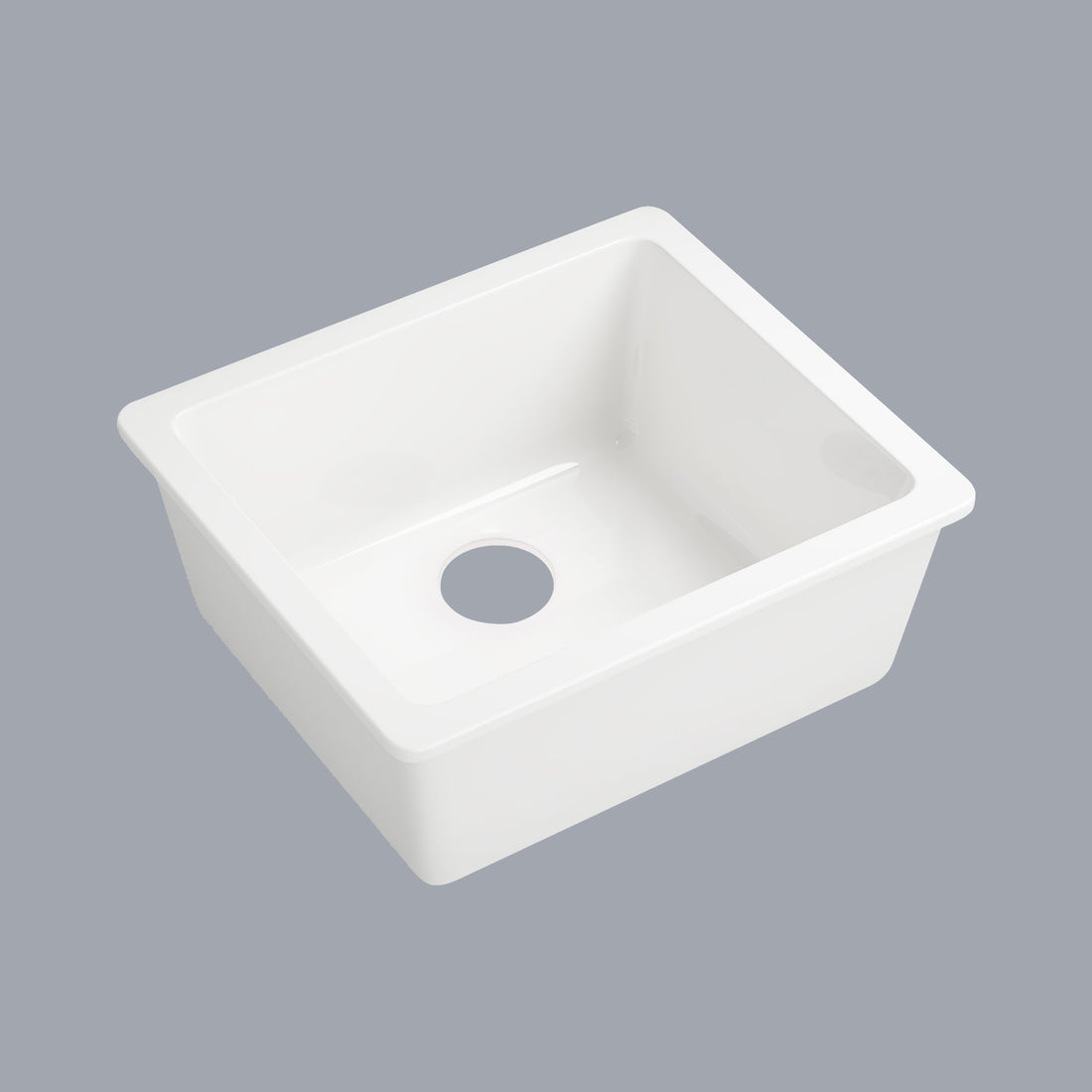 21"L X 18.5" W White Ceramic Single Bowl Kitchen Sink White Ceramic