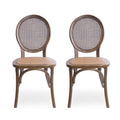 Dining Chair Brown Rattan