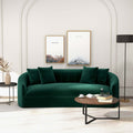 Kante Green Velvet Sofa Dark Green Velvet Wood Primary Living Space Mid Century Modern Foam Solid Wood,Velvet 3 Seat