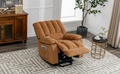 Massage Recliner Chair Electric Power Lift Recliner Chairs With Heat, Vibration, Side Pocket For Living Room, Bedroom, Light Brown Light Brown Velvet