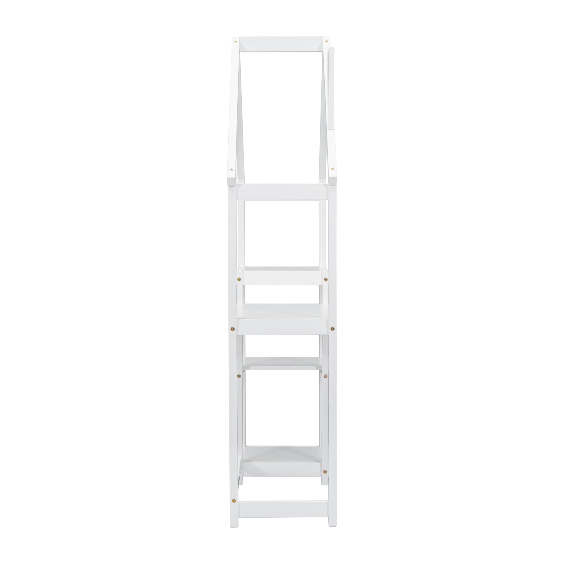 House Shaped Wooden Writing Desk,Kids Study Table,Bookshelf & Toy Storage,White Twin White American Design Pine