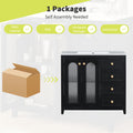 36 Inch Bathroom Vanity With Two Soft Close Doors, Adjustable Shelves And Three Soft Close Drawers Black Bathroom Solid Wood Mdf