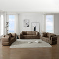 Living Room Furniture 7 Piece Set Including One 3 Seater Sofa And Two 2 Loveseatsadjustable Arms And Backs Comforty Sofas & Couches With Comfy Seat And Arm Cushions Brown Brown Polyester 7 Seat