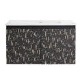 30'' Floating Wall Mounted Bathroom Vanity With Ceramics Sink & Soft Close Cabinet Door, Kd Package Black Bathroom Modern Plywood