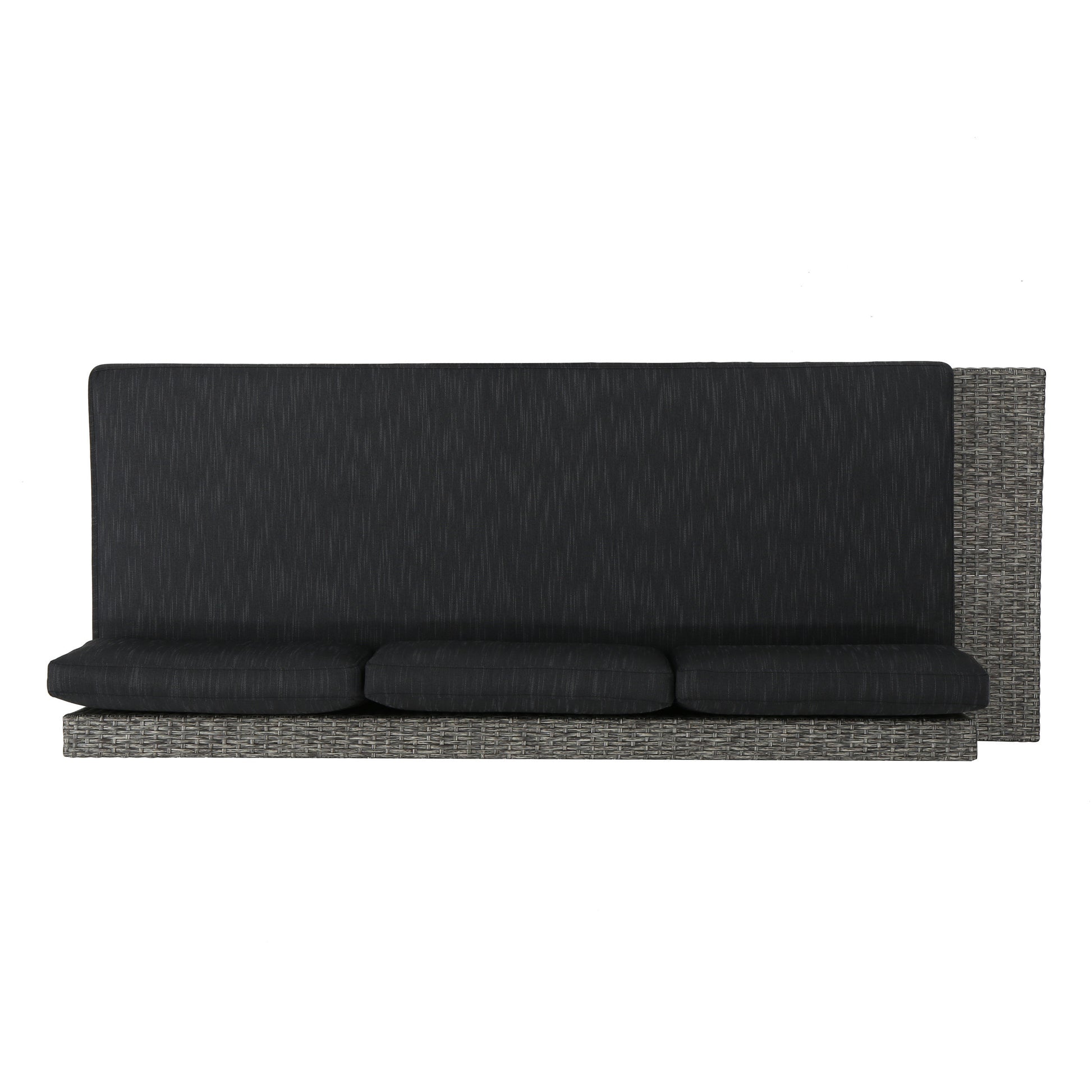 Puerta Left 3 Seater Sofa Black Gray Fabric