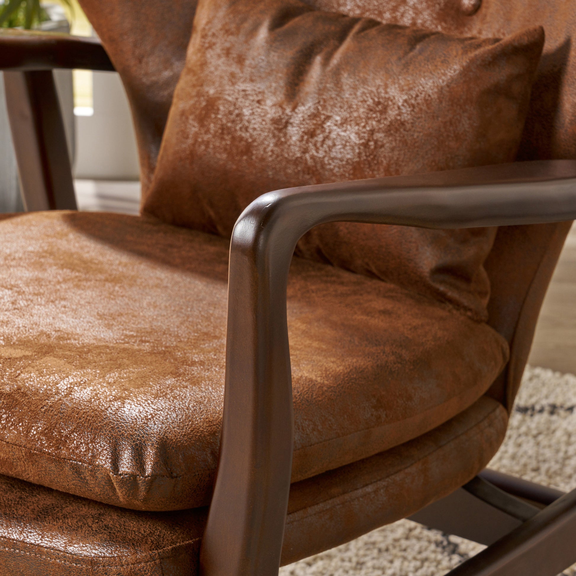 Club Chair Brown Microfiber