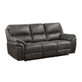 Plush Modern Design Living Room Reclining Sofa Gray Microfiber Upholstery Solid Wood Frame Furniture 1Pc Gray Microfiber Wood Primary Living Space Modern Plywood,Solid Wood 3 Seat