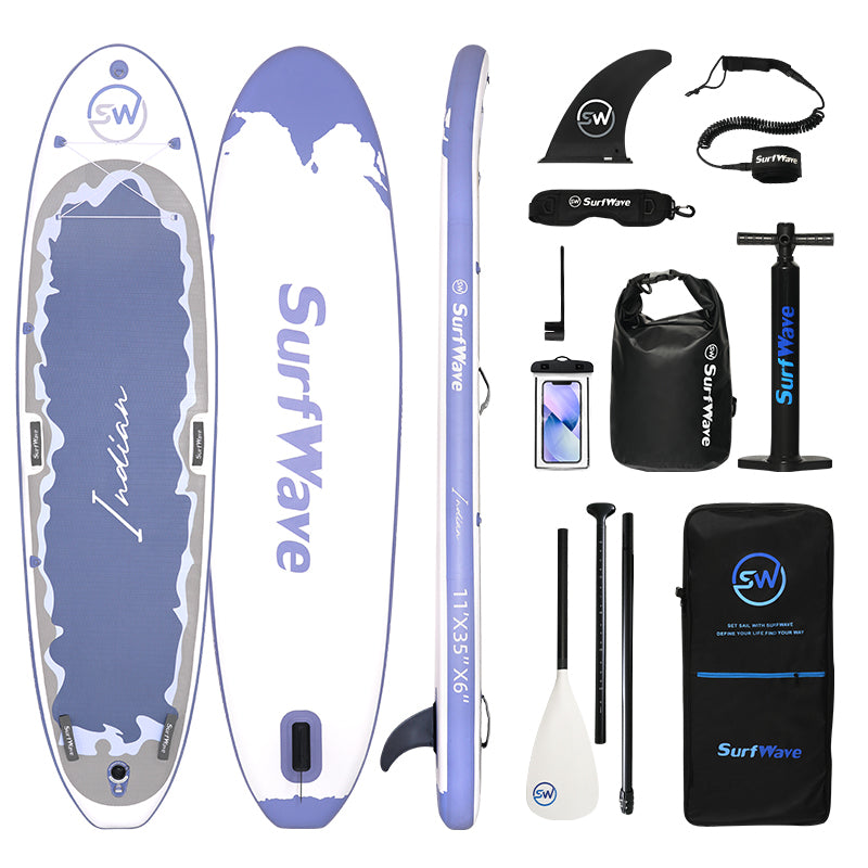 Inflatable Stand Up Paddle Board 11'X34"X6" With Accessories Water Sports Blue Anti Slip Garden & Outdoor American Design,Beach Multifunctional Pvc