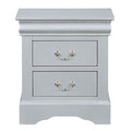 Platinum 2 Drawer Nightstand Silver 2 Drawers Bedroom Rectangle Traditional Pine Drawers Wood