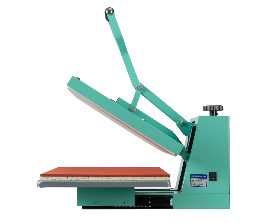 16X24 Manual Heat Press Machine With Slide Out Base Antique Green Aluminium