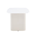 Cream Style Mdf White Dining Table.It Is A Furniture With A Warm And Soft Appearance, Suitable For Creating A Comfortable And Friendly Dining Environment, Suitable For Kitchens, Dining Rooms,Etc. White Mdf