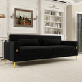 Fx P18 Bk Sofa Black Velvet 3 Seat