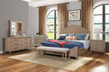 Queen Panel Bed In Sand Finish With Transitional Casual Design Queen Sand Solid Wood Mdf
