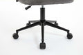 Velvet Fabric Office Chair Desk Chair, Mid Back Adjustable Swivel Computer Chair With Black Legsmodern Upholstered Desk Chair With Wheels Grey Black Foam Polyester Blend
