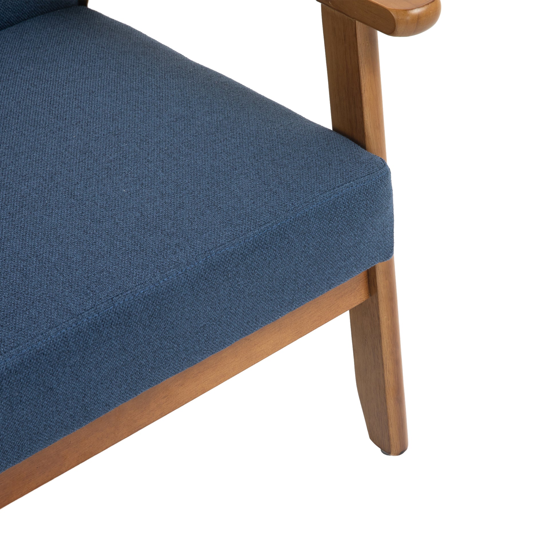 Coolmore Mid Century Modern Solid Loveseat Sofa Upholstered Linen Loveseat, 2 Seat Upholstered Loveseat Sofa Modern Couch Navy Linen 2 Seat