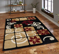 Jersey Area Rugs, Carpets For Livingroom, 7X10 Area Rugs ,3005 Black Rectangle 8&10 Black Contemporary Abstract Polypropylene