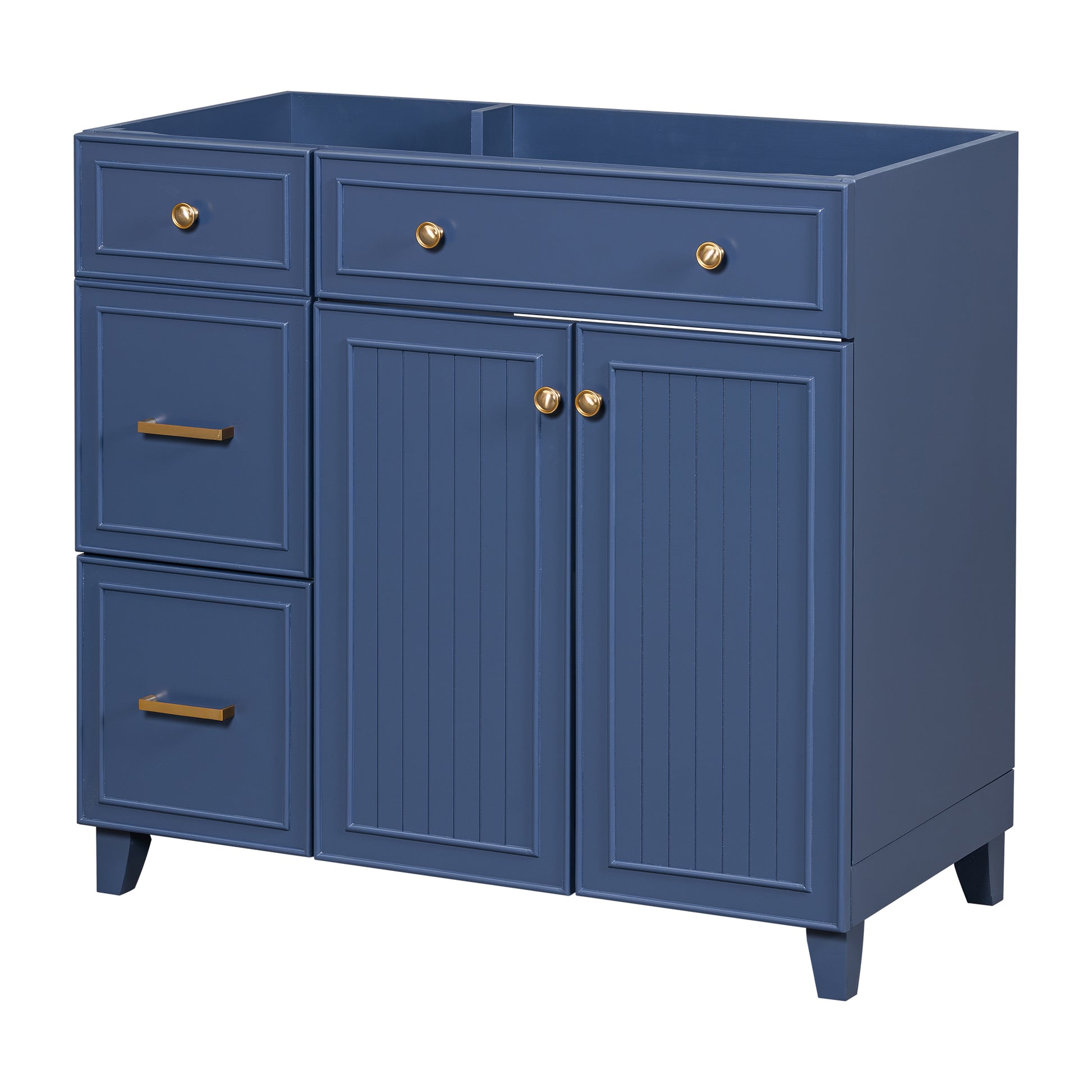 Cabinet Only 36" Blue Bathroom Vanity Sink Not Included Navy Blue Bathroom Solid Wood Mdf