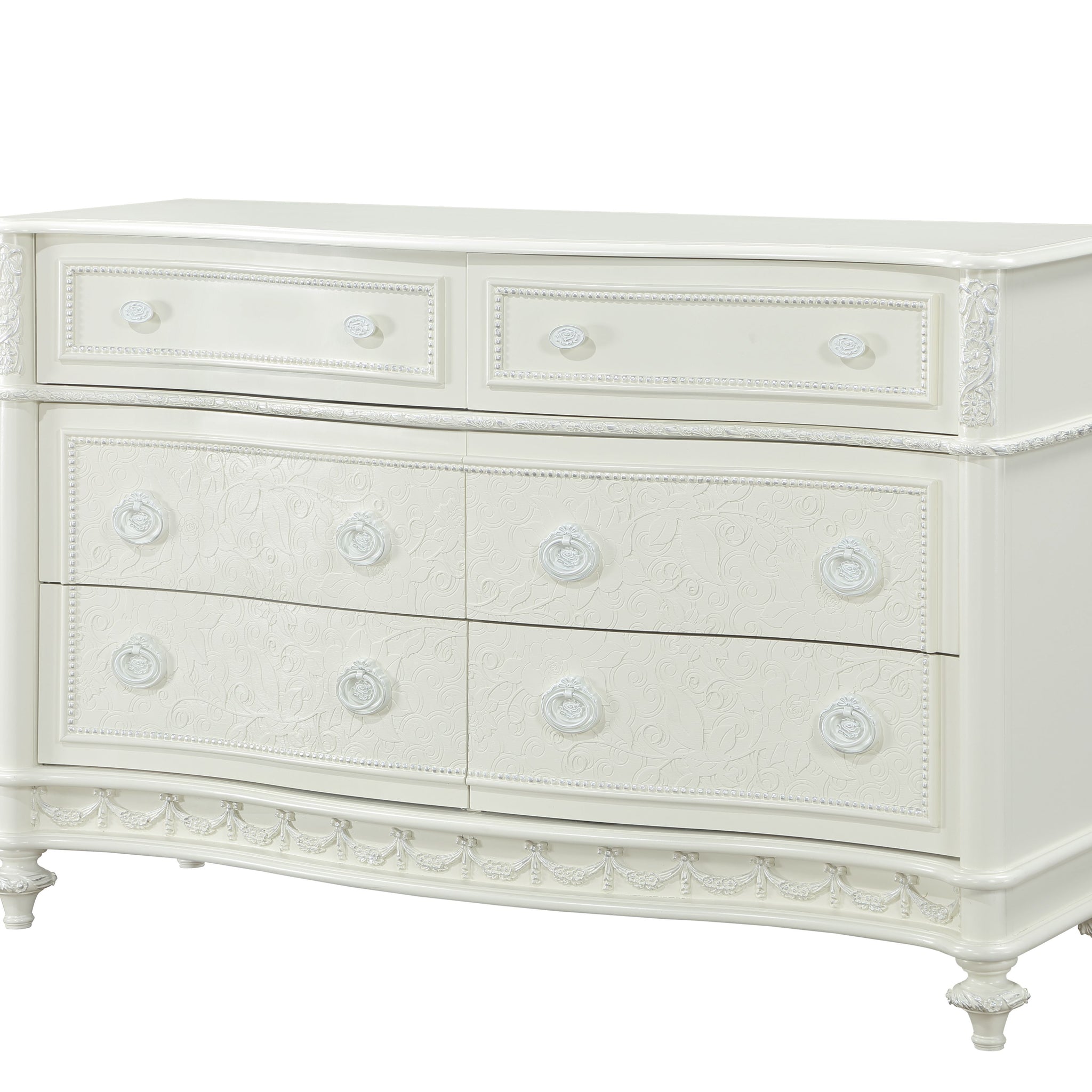 Dorothy Dresser, Ivory Finish Bd02269 Ivory Wood