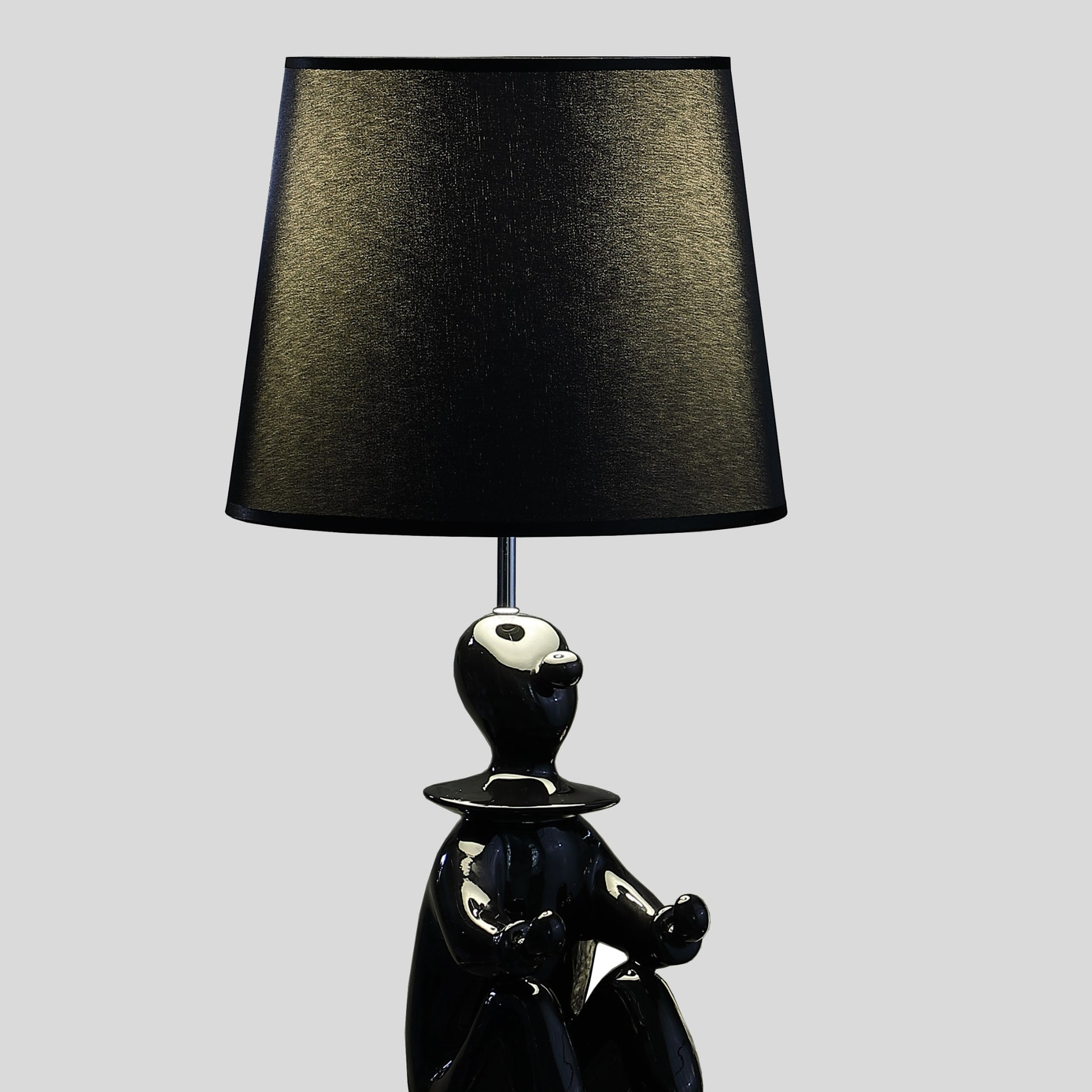 21.25" Black Modern Clown Phone Holder Resin Table Lamp Black Polyresin