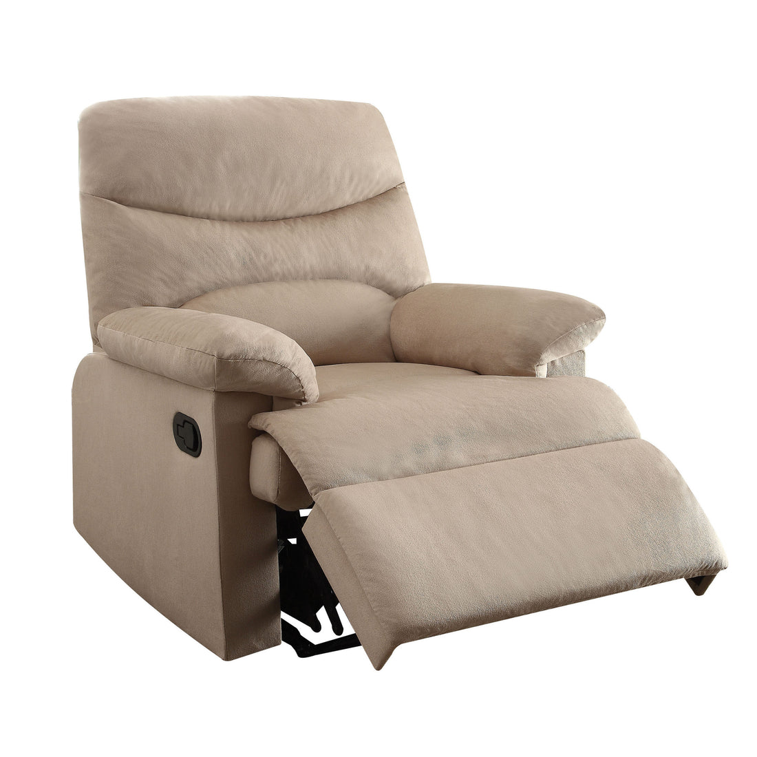 Beige Recliner With Pillow Top Arm Beige Manual Handle Metal Primary Living Space Tight Back Handle Pillow Top Arms Fabric Metal