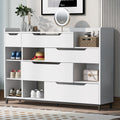 Shoe Storage Cabinet For Entryway With Drawers And Shelves, Modern Shoe Organizer Cabinet, Free Standing Shoe Rack For Hallway, Living Room White Mdf