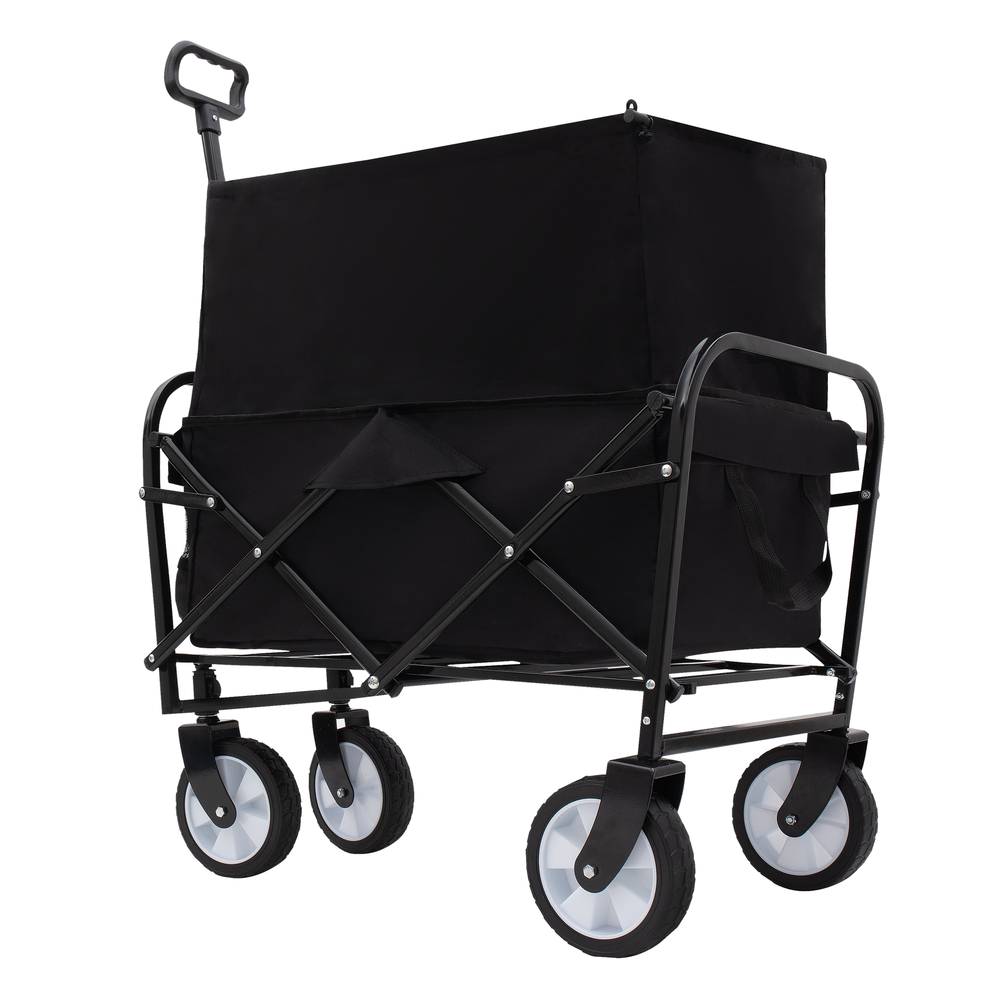Minimeetall Extention Excollapsible Foldable Wagon Cart Beach Wagon Heavy Duty Utility Cart Utility Wagon Grocery Cart For For Camping Shopping Sports Gardeing Fishing Supports 225Lbs Black Black