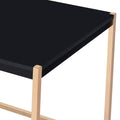 Black And Gold Writing Desk With Usb Ports Black Gold Built In Outlets Or Usb Office Modern Rectangular Glossy Wood Metal