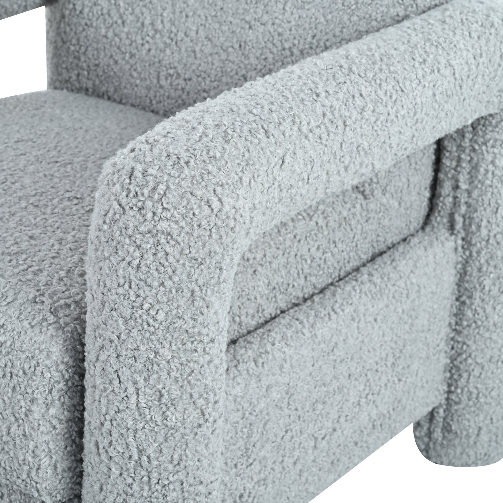 31.25" Push Back Recliner Armchair Upholstered Recliner Chair Single Sofa With Adjustable Backrest For Living Room, Light Grey Light Grey Teddy