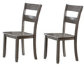 2Pc Transitional Dining Side Chair Ladder Back Wooden Dining Room Furniture Gray Gray Dining Room Contemporary,Transitional Side Chair Ladder Back Set Of 2 Wood