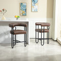 Coolmore Bar Stools Set Of 1, Modern Bar Stool With Back, Black Metal Frames, Upholstered Bar Stools For Kitchen Island, Pub, Club Dark Brown Pu Dark Brown Primary Living Space Foam Pu