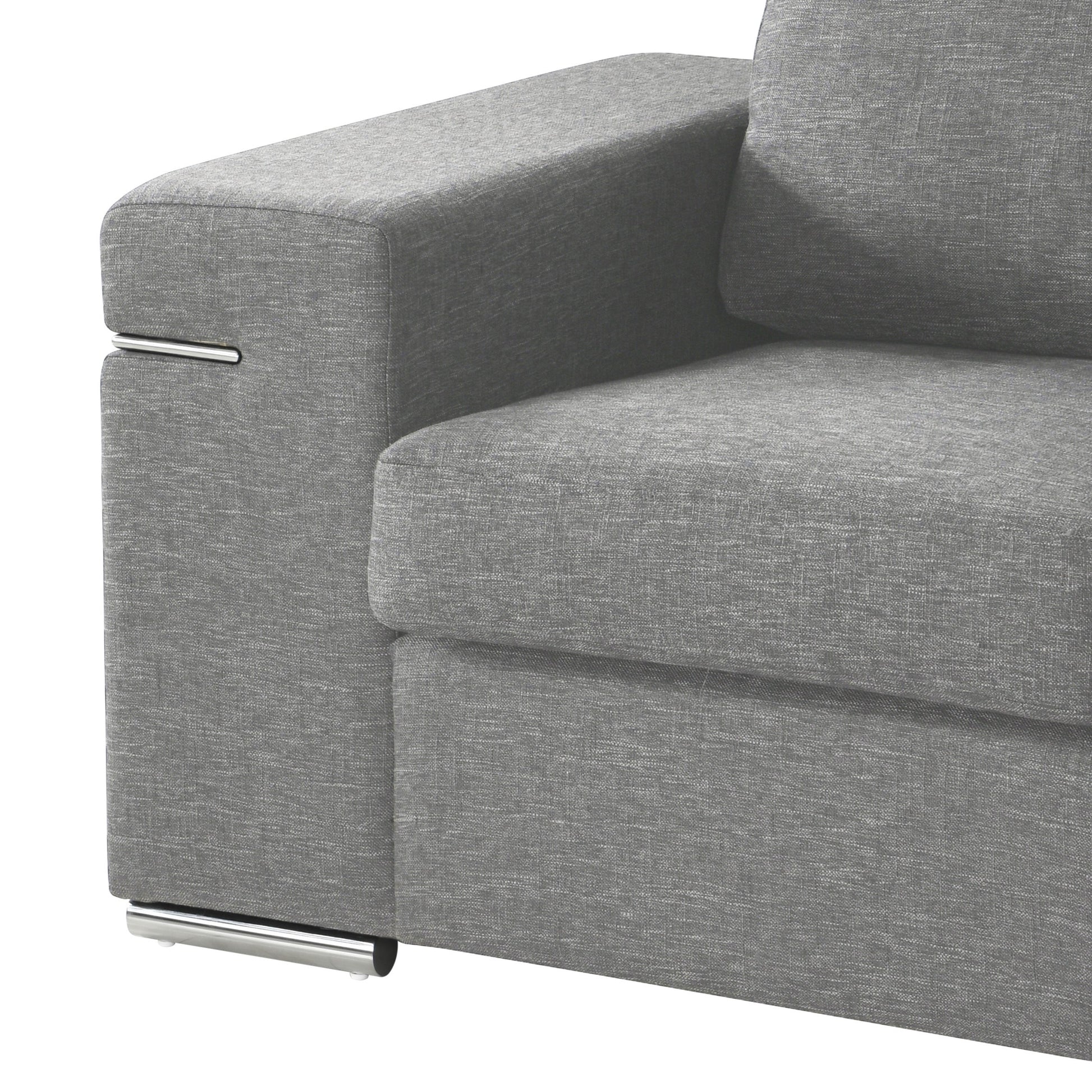 Gianna Light Gray Woven Fabric Arm Chair Light Gray Fabric