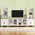 Farmhouse Tv Stand With Solid Wood Gourd Shaped Legs For Tvs Up To 70