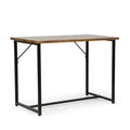 Console Table Brown Wood Stainless Steel