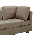Living Room Furniture Sets, 2 Piece Comfy Upholstered Sofa Couch Set, Mid Century Modern Loveseat Sofa Sets With Storage Space Small Spaces Under Seats, Adjustable Arms And Backs Brown Brown Polyester 4 Seat