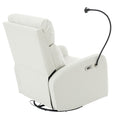 270 Power Swivel Rocker Recliner Chair, Electric Glider Reclining Sofa With Usb Ports, Power Swivel Glider, Rocking Chair Nursery Recliners For Living Room Bedroom Light Gray Solid Light Brown Primary Living Space Push Button Rubberwood Solid Back Wood