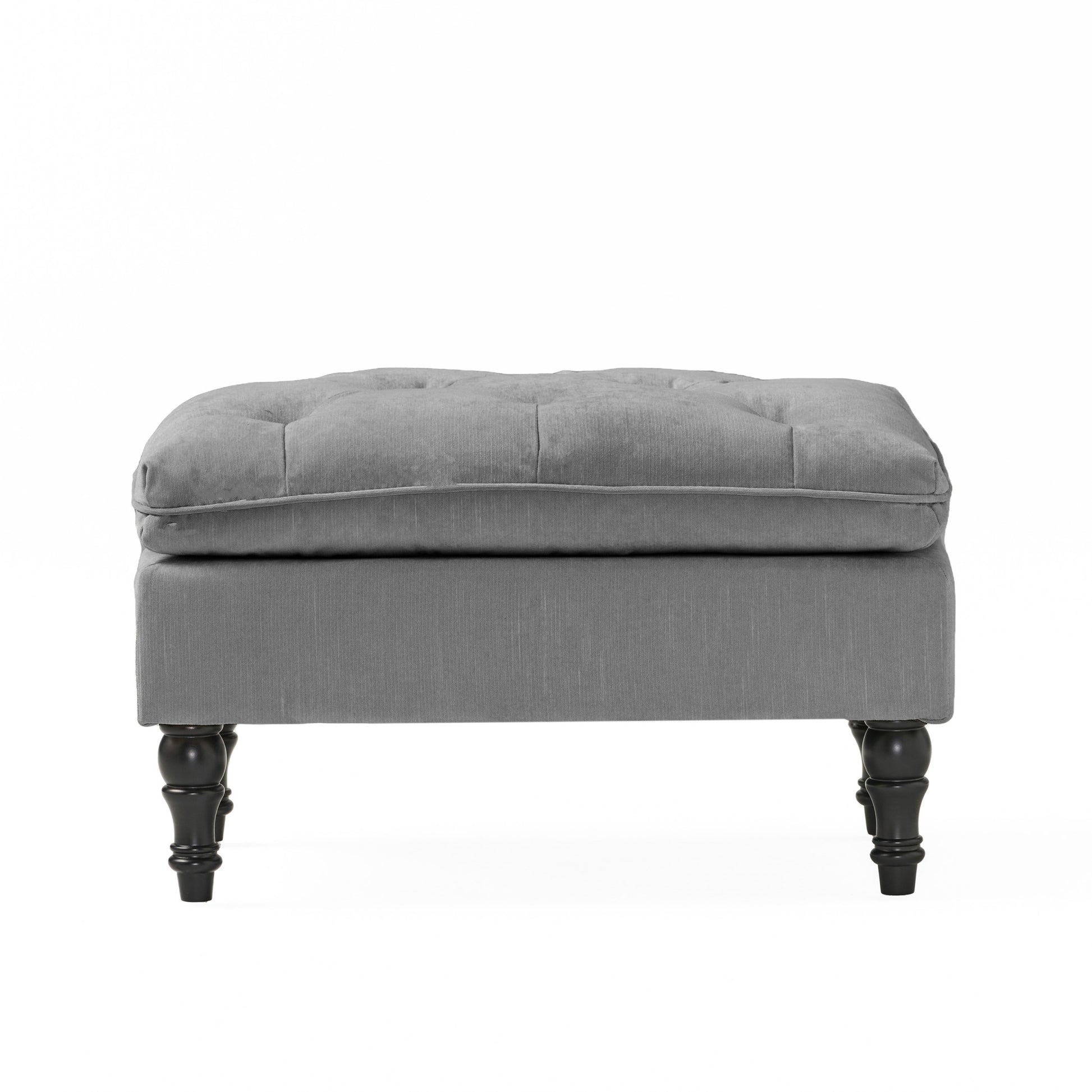 Lofton Pillow Top Ottoman Gray Fabric