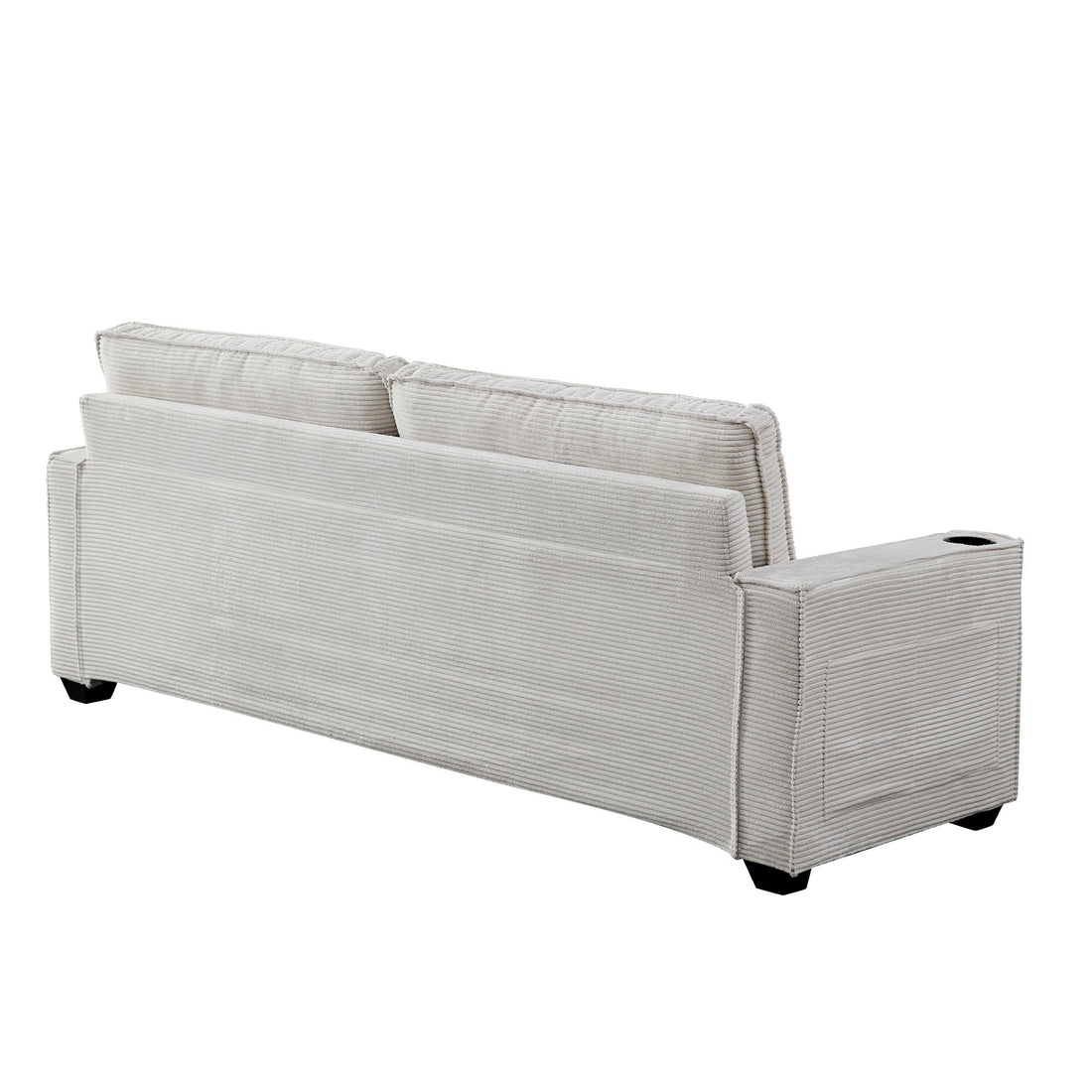 Corduroy Sofa, 87.4 Inch Modern Design Sofa With Cup Holder And Storage Bags, Deep Seat Sofa Couch,Comfy Couch For Living Room,Apartment,Beige Beige Corduroy 3 Seat