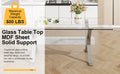 Dining Table. Modern Tempered Glass Dining Table. Large Modern Office Desk With Silver Plated Metal Legs And Mdf Crossbars, Suitable For Both Home And Office Use. Kitchen. 71 ''X35.4''X30 '' 1105 Transparent Glass