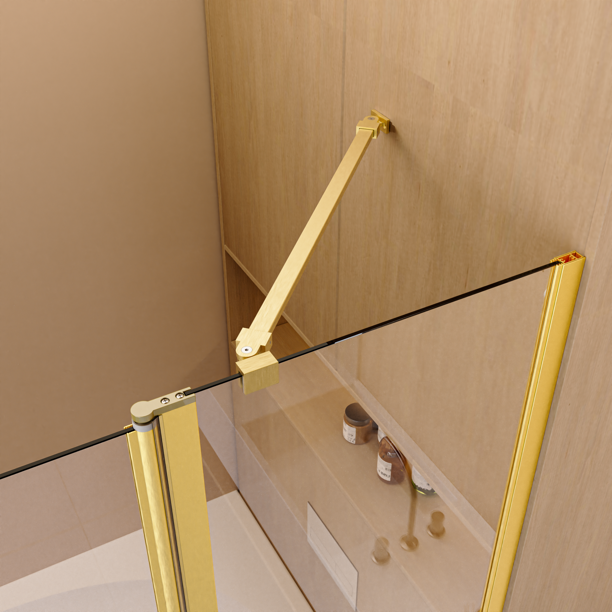 43 In. W * 58 In. H Frameless Folding Shower Doors For Bathtub, 1 4" 6Mm Thick Sgcc Tempered Glass Door, Bathroom Pivot Tub Glass Door, Brushed Gold Brushed Gold Glass Metal