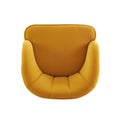 Upholstered Barrel Accent Chair With Wooden Legs Orange Rubberwood Velvet