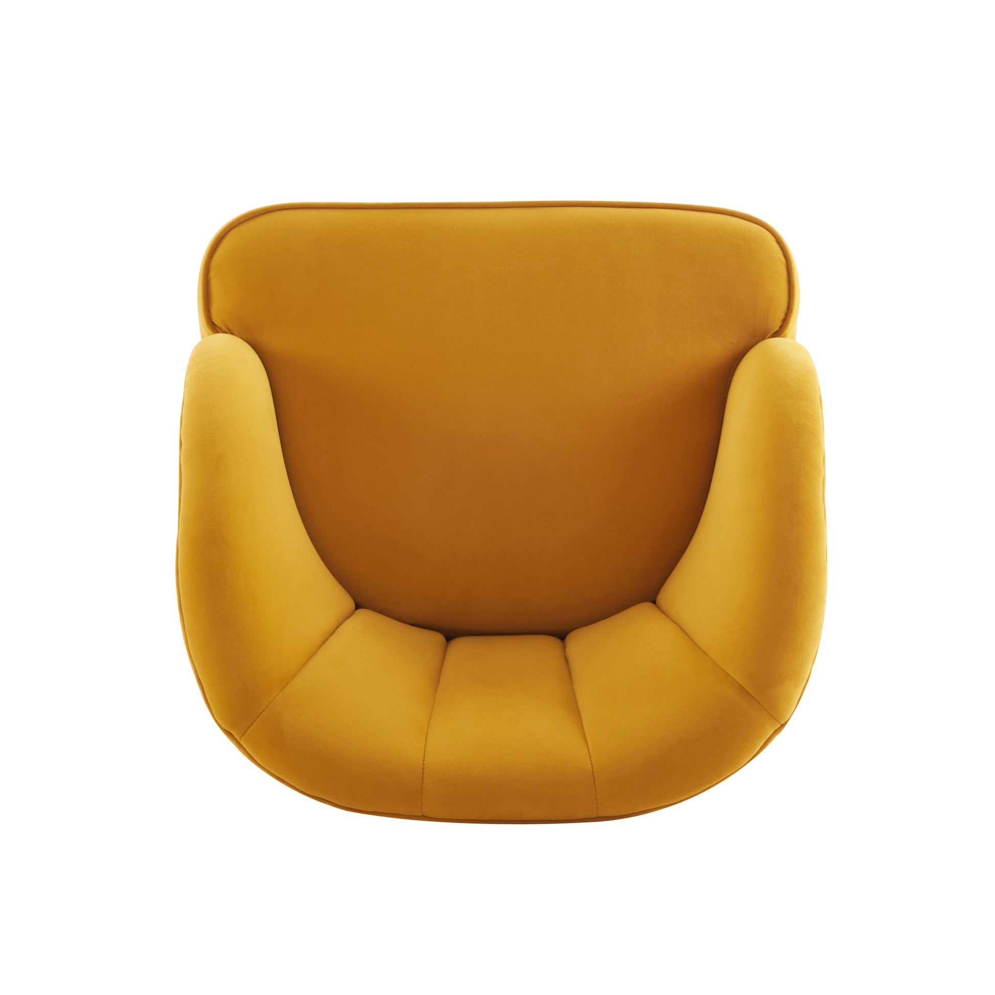 Upholstered Barrel Accent Chair With Wooden Legs Orange Rubberwood Velvet