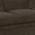 Transitional Chenille Fabric & Wood Sofa With Padded Armrests, Brown Brown Wood Fabric