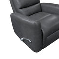 Glider Reclining Chair Swivel Motion Grayfaux Leather Upholstery Luxury Living Room Furniture, Movie Chair Gray Faux Leather Wood Primary Living Space Plywood,Solid Wood