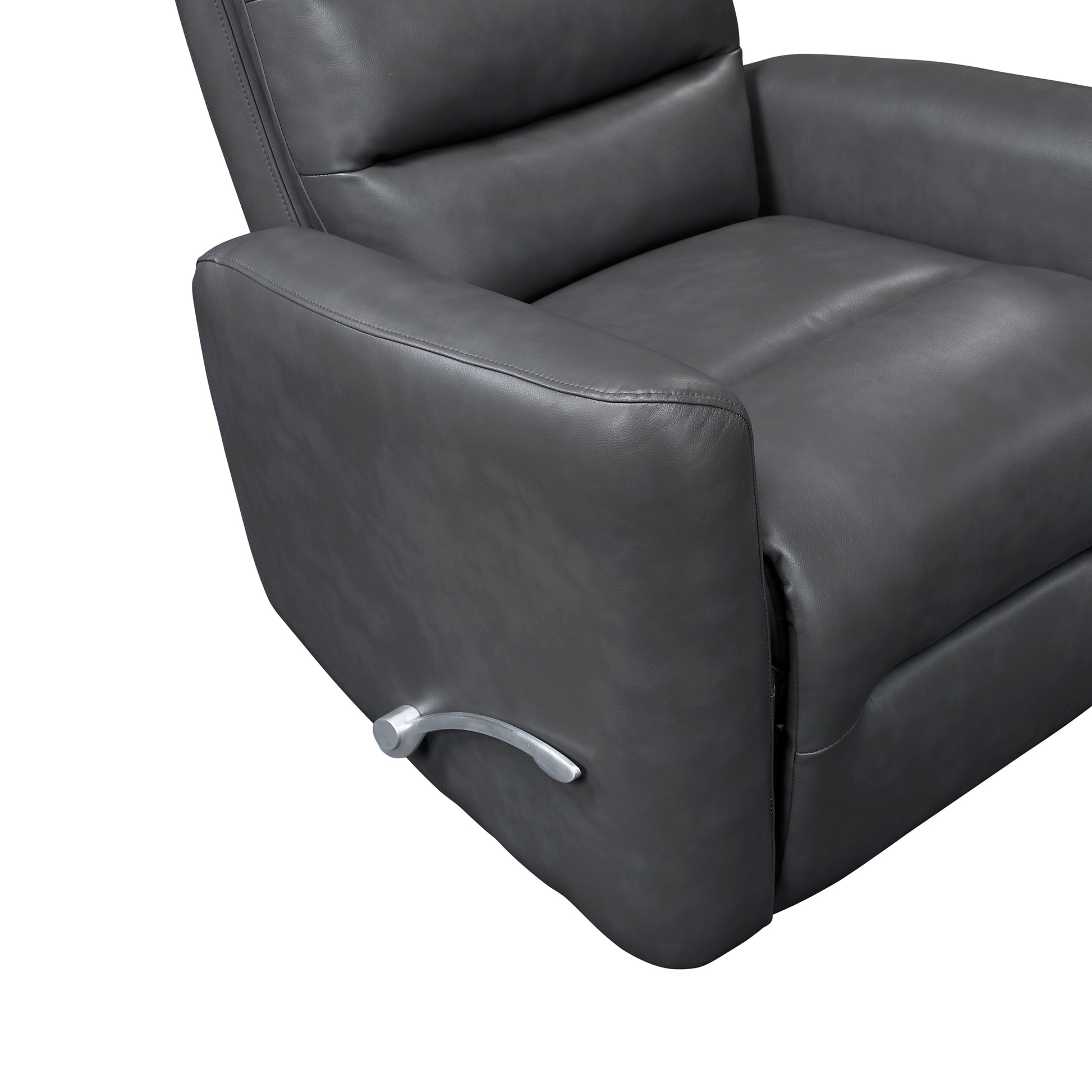Glider Reclining Chair Swivel Motion Grayfaux Leather Upholstery Luxury Living Room Furniture, Movie Chair Gray Faux Leather Wood Primary Living Space Plywood,Solid Wood