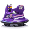 12V Kids Ride On Bumper Car W Parents Control,Rotate 360 Degrees,Two Handed Switch For Direction Control,Bumper Strip,Light Belt,Mp3 Music,Bluetooth,Provide A Speed Of 0.75Mph For Kids Of 2 5 Purple