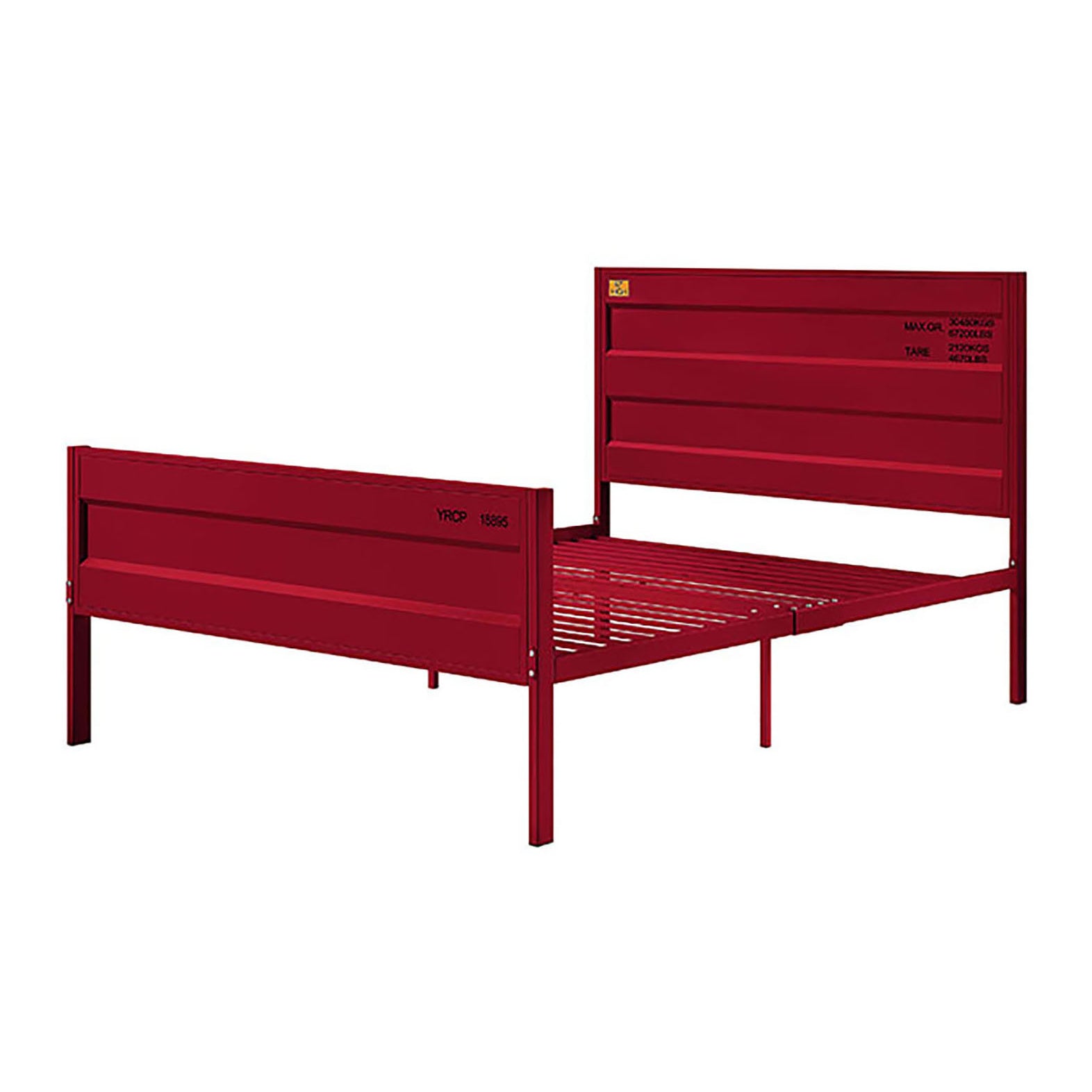 Red Full Platform Bed Box Spring Not Required Full Red Iron Bedroom Contemporary Slat Beds Metal