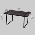 Mdf Black Wooden Dining Table And Modern Dining Chair 4 Piece Set, Medieval Wooden Kitchen Dining Table Set, Rectangular Metal Base, Dining Table And Suede Chair Black Brown Mdf