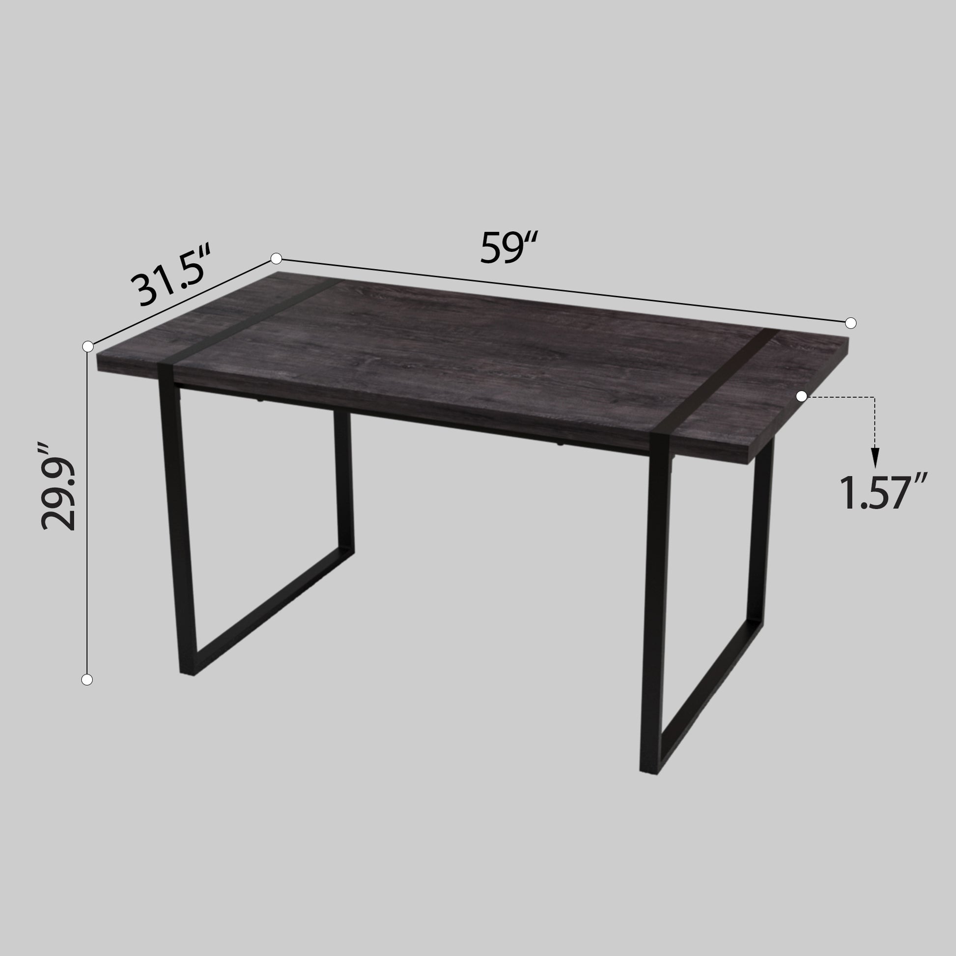 Mdf Black Wooden Dining Table And Modern Dining Chair 4 Piece Set, Medieval Wooden Kitchen Dining Table Set, Rectangular Metal Base, Dining Table And Suede Chair Black Brown Mdf